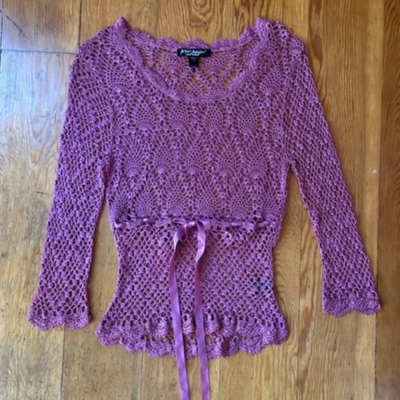 Vintage Betsey Johnson New York Crochet Top - Picture 1 of 9
